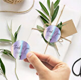 THANK YOU ETİKET STİCKER - 3,8 CM ÖLÇÜSÜNDE 40 ADET - PARLAK ETİKET
