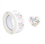 KALP ŞEKLİNDE THANK YOU ETİKET STİCKER - 2,5 CM ÖLÇÜSÜNDE 48 ADET
