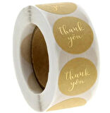 THANK YOU ETİKET STİCKER - 2,5 CM ÖLÇÜSÜNDE 48 ADET - ALTIN YALDIZ BASKILI