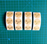 THANK YOU ETİKET STİCKER - 2,5 CM ÖLÇÜSÜNDE 48 ADET - ALTIN YALDIZ BASKILI