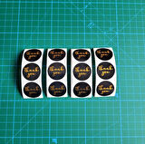 THANK YOU ETİKET STİCKER - 2,5 CM ÖLÇÜSÜNDE 48 ADET - ALTIN YALDIZ BASKILI