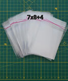 YAPIŞKAN BANTLI ŞEFFAF POŞET 7X8+4 CM (7X12 CM) 100 ADET - BİJUTERİ/TAKI İÇİN UYGUNDUR.