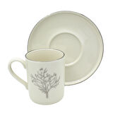 Gümüş Hayat Ağacı Desenli 6 Kişilik Porselen Kahve Fincan Takımı