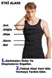 Erkek Korse Atlet Siyah Bel Korsesi 2 Beden Inceltici Dik Duruş Yardımcısı Toparlayıcı Korse Atlet