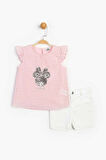 Minnie Mouse kız çocuk piko bluz şort 2 li set