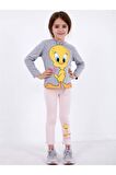 Kız Çocuk Gri Pijama Takımı