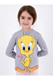 Kız Çocuk Gri Pijama Takımı