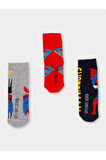 Lisanslı Erkek Çocuk 3 Çift Soket Çorap 20510