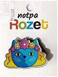 Notpa Rozet Ahşap Çiçekli Kedi - 3 adet