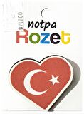Notpa Rozet Ahşap Kalp Bayrak - 3 adet