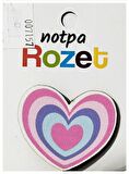 Notpa Rozet Ahşap Kalp Renkli - 3 adet