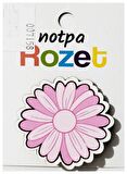 Notpa Rozet Ahşap Pembe Papatya - 3 adet