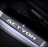 Ssangyong Actyon Carbon Fiber Kapı Eşiği Yazısı Sticker 4Adet