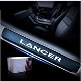 Mitsubishi Lancer Carbon Fiber Kapı Eşiği Yazısı Sticker 4Adet