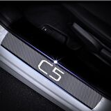 Citroen C5 Carbon Fiber Kapı Eşiği Yazısı Sticker Boya Koruma