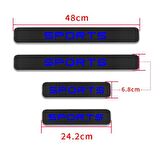 Araba Sport Carbon Fiber Kapı Eşiği Yazısı Sticker Boya Koruma