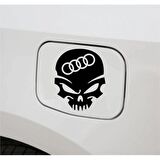 Araba Depo Kapağı Sticker Audi Kuru Kafa Oto Sticker 2 Adet 13CM