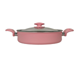 Mehtap rosa teflon basık pilavlık karnıyarık tencere 26 cm.pembe