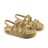 Nomadic Republic    TAH.0012.P Nomadic Tahiti Platform Kadın Halat Sandalet - Bej