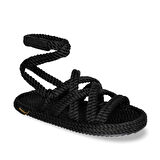 Nomadic Republic Roma Kauçuk Taban Siyah Kadın Sandalet