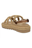 Bohonomad Bodrum Mid Platform Kadın Bej Sandalet BOD0012-MP