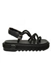 Ibiza Mid Platform Halat Siyah Kadın Sandalet