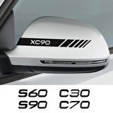 C30 Volvo Araba Ayna Sticker Yapıştırması