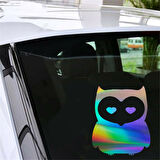 Baykuş Kalp Şekli Gözler Sticker Araba 1
