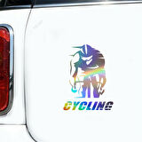 Bisikletçi Yarış Bisikleti Spor Araba Tampon Sticker 1