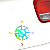 Gül Pusula Araba Sticker Yapıştırması 14CM