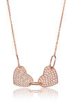 İkili Kalp Kolye - Rose