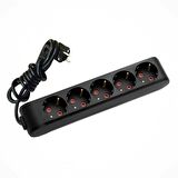 Viko Topraklı Beşli Priz 2mt Siyah