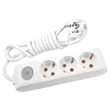 VİKO Multi-Let 3lü Anahtarlı Topraklı Çocuk Korumalı 3 Metre Priz (Beyaz)
