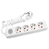 VİKO Multi-Let 4lü Anahtarlı Topraklı 2 Metre Priz (Beyaz)