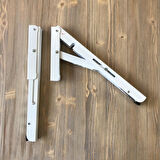 Mandallı Dereceli Katlanabilir Harita Masası Ayağı 1 Çift Beyaz 40cm 