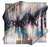 Aker Sura Saf İpek Eşarp 8412701 - 371 Beyaz Çizgi Desen