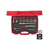 İzeltaş 1/4"-1/2" Altı Köşe Lokma Anahtar Takımı 35 Parça - 1113001038