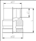 İzeltaş 1/2" 22mm Altı Köşe Havalı Lokma Anahtar (mm) KISA-1113067022