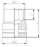İzeltaş 1/2" 24mm Altı Köşe Havalı Lokma Anahtar (mm) KISA-1113067024
