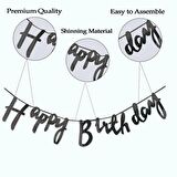Happy Birthday Kaligrafi Banner - Siyah