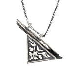 925 Ayar Gümüş Üçgen İçi Açılabilen Çiçek Muskalık Gümüş Kolye