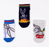 Looney Tunes 2-3 Yaş 19-22 Numara 3 Adet Lisanslı Çocuk Çorabı Havlu Çorap