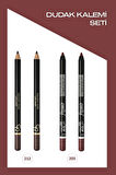 Emily Long Lasting No:203 x2 ve Lipliner No:212 x2 Dudak Kalemi Seti