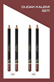 Lipliner No:223 2x ve No:222 2x Dudak Kalemi 4'lü Set