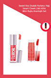 Sweet Kiss Dudak Parlatıcı Yağ No: 04 & Smart Cheek Likit Allık No: 104 + Mini Ruj Makyaj Seti