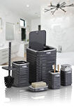 LUNA 5Lİ BANYO SET. KROM-ANTRASİT