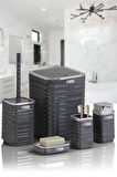 LUNA 5Lİ BANYO SET. KROM-ANTRASİT