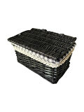 SİYAH KAPAKLI SEPET DİKDÖRTGEN. KÇK 29 X 20 X 15 CM