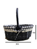 SİYAH SEPET OVAL ORT 32 X 14 X 25 CM