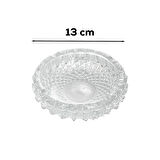 Porsima KLK-04 Kristal Cam Yuvarlak Küllük Çap 13 cm Şeffaf Lüks Küllük